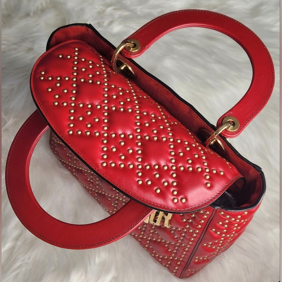 Mini Lambskin Cannage Studded Supple Lady Dior Satchel in full inclusion and COA - Picture 11 of 16
